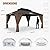EAGLE PEAK 12x16 Hardtop Gazebo, Galvanized Steel Double Roof with Aluminum Frame, Outdoor Pavilion with Netting and Curtains for Patio, Deck, Lawn and Garden, Brown/Black