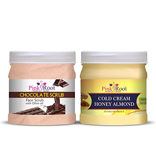Image of Pink Root Chocolate Scrub 500gm with Honey Almond Cold Cream 500gm