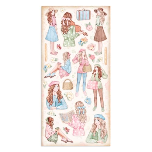 tional Stamperia-Collectables-Create Happiness Oh La La!, multicolor, 15 x 30,5 cm