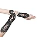 BABEYOND Short Opera Party 20s Satin Gloves Stretchy Adult Size Tea Party Wedding Lace Gloves 11.8 