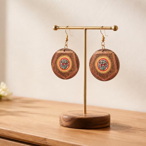 Image of Handcrafted Artistic & Tribal Earrings Collection for Women - Bohemian, Floral, Wooden & Ethnic Statement and Stud Designs