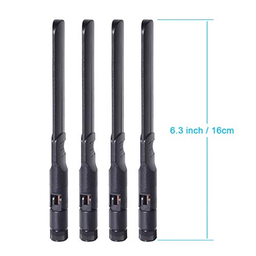 Bingfu Dual Band Wifi 2.4Ghz 5Ghz 5.8Ghz 8Dbi Mimo Rp-Sma Male Antenna (4-Pack) For Wifi Router Wireless Network Card Usb Adapter Security Ip Camera Video Surveillance Monitor #TOP3
