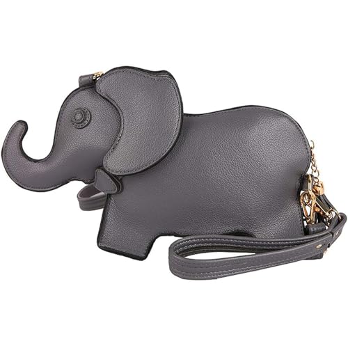 Image of Women PU Leather Unique Novelty 3D Elephant Shaped Handbag Purse Crossbody Shoulder Bag