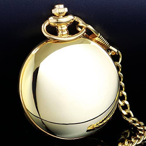 Image of Tiong Smooth Pocket Watch,Personalized Pocket Watch,Customized Watches for Men,Engraved Pocket Watches for Father's Day with Chain