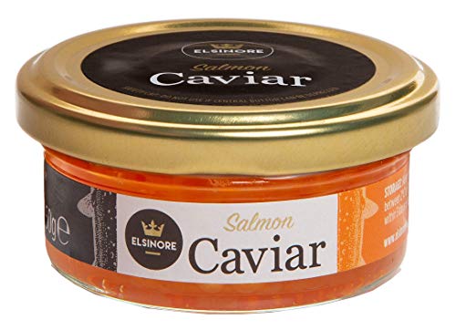 ELSINORE Caviar de salmón refrigerado, 50 g (paquete de frascos de 6 x 50 g de un sabor)