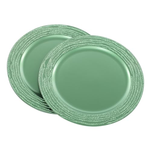 Set de 100 Platos Decorativos Redondos Verde 13in miniatura 6