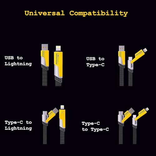 Image of Blyton 4-in-1 Type-C to C 65W Fast Charging Cable | Type-C, Type-A and Ports | Compatible with iPhone, Android, Laptops, 1.2M