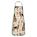 MSINCUDJ Grembiuli da Cucina, Pastore Tedesco caffè Design Simpatico Grembiule da Cucina con Tasche, Grembiule da Cuoco Impermeabile Regolabile Bavaglino per Unisex