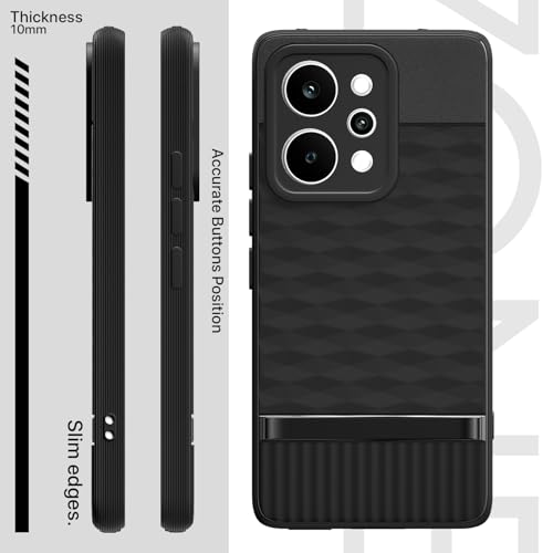 Image of Pikkme Back Cover for Realme P4 Power 5G Camera Protection 3D Hexa Cube Design Silicone Protective Bumper Case (Black)
