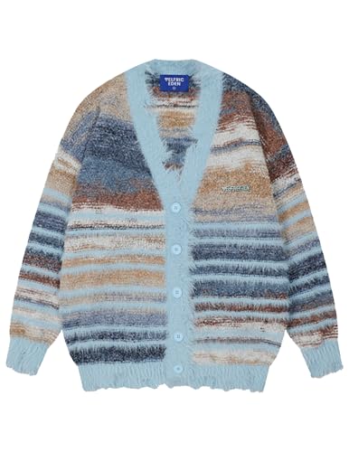 Aelfric Eden Cardigan Sweater Open Front Casual Knit Cardigans Pinstripe