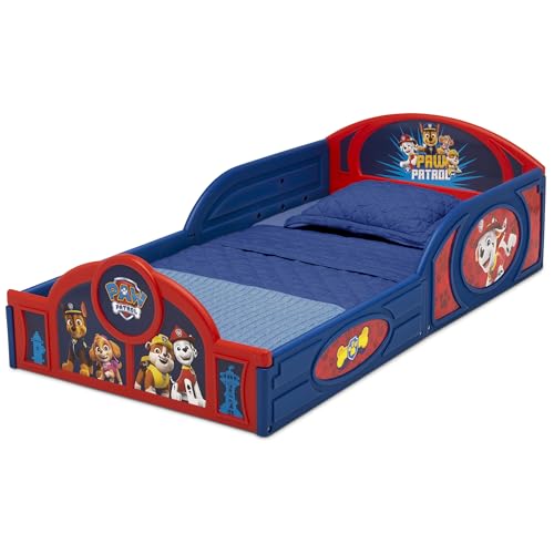 Image of Delta Children - PAW Patrol 4-Piece Toddler Room-in-a-Box Set - Includes Sleep and Play Toddler Bed, Table, 1 Chair and Toy Box, Blue