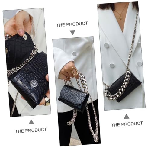 Sac épaule noir grande capacité doté d'une chaîne robuste et stylée - 6