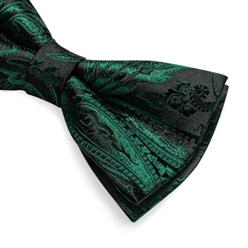 Image of DiBanGu Pre-Tied Bow Ties for Men Silk Adjustable Tuxedo Bowties Pocket Square Cufflinks Set with Lapel Pin Jacquard Woven