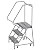 Tri-Arc WLAR103244 3-Step All-Welded Aluminum Rolling Industrial & Warehouse Ladder with Handrail, Solid Ribbed Tread, 24-Inch Wide Steps
