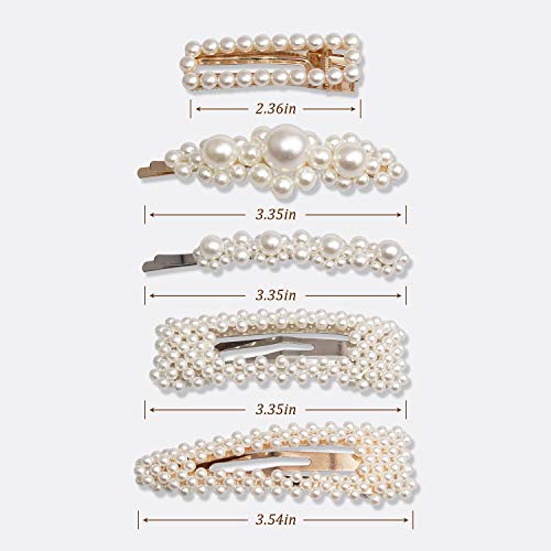 Warmfits Pearl Hair Clips 5Pcs Elegant Hair Pins Barrettes #TOP6