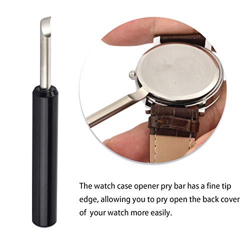 Image of EasyTime Watch Back Press Tool Kit 14 PCS Professional Watch Repair Set Case Closer with Opener Pry Bar for 18 to 50mm Battery Replacement and Cover Closing (Black)