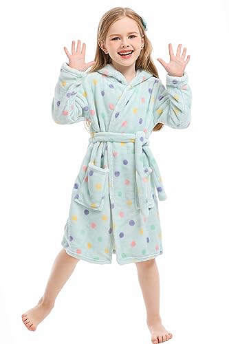 XINNE Unisex Baby Korallen Fleece mit Kapuze Morgenmantel Bademantel Jungen Mädchen Kleinkinder Pyjamas Nachtwäsche