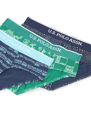 Image of U.S. Polo ASSN. Mens OEB01 Abrasion Free Printed Underwear Briefs - Pack of 3