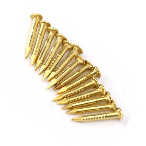 100 clavos de latón con cabeza redonda para instalación y reparación fácil de bisagras de muebles, longitudes: 10 mm, 15 mm, 18 mm y 22 mm (10 mm de largo) miniatura 3