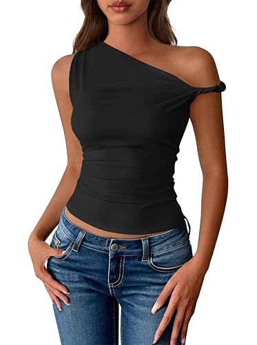 BTFBM Off The Shoulder Tops for Women 2026 Cute Summer...