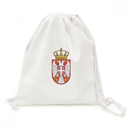Sac cordon en toile avec emblème de la Serbie pour vos voyages