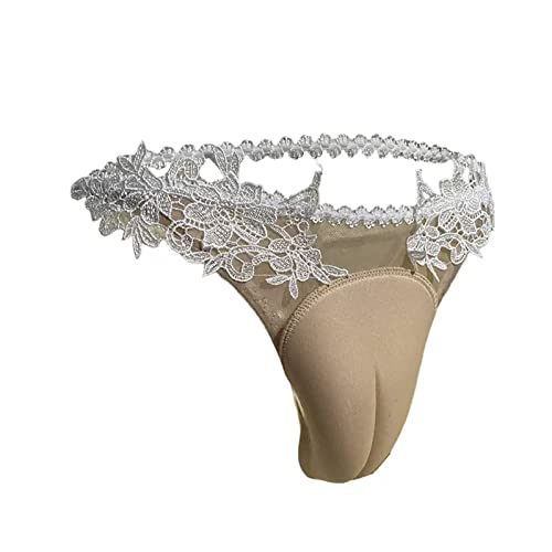 LOEBKE Crossdresser Thong Panty Camel Toe Hiding Gaff Shaping Brief Men's Polyester See-Through G-String/Gay Panties