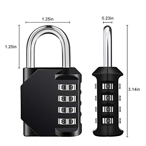 Image of ZHEGE Combination Lock Outdoor 3 Pack, 4 Digit Resettable Weatherproof Combination Padlock for Gym, School, Gates, Doors, Hasps Storage