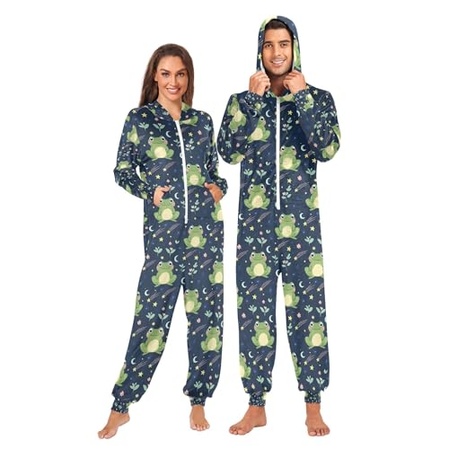 Wudan Pijama de una pieza con capucha para adultos, disfraz de ranas lindas, Ranas lindas, Large