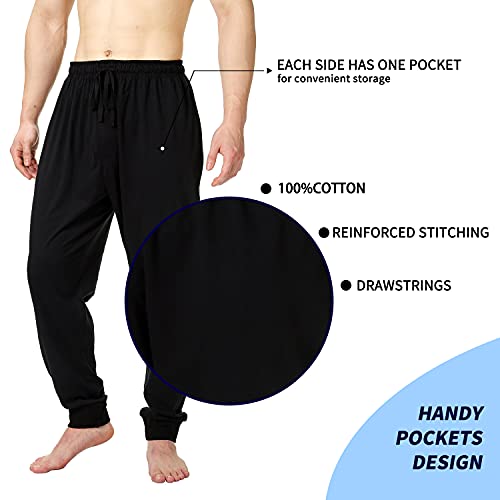 Bintangor Men's Jogger Pajama Pant Cotton Lounge Sleep Bottoms4