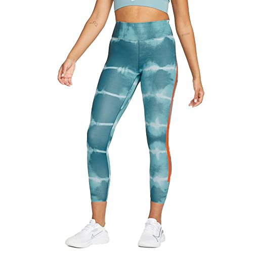 Alta qualità NIKE One Luxe Dri Fit Mr AOP Tights Ash Green/Rush Orange/Clear M