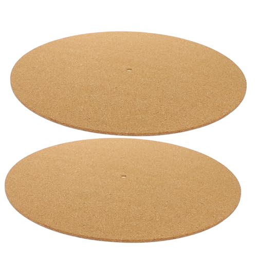 VICASKY Record Protective Mat for Turntable 2pcs Cork Record Player Pad Round Record m