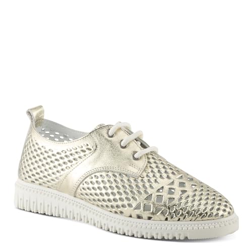 Spring Step Women's Mulan Lace-up Leather Sneaker – Perforated Design with Removable Insoles2