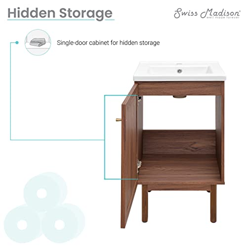 Image of Classe 18 inch Bathroom Vanity in Dark Walnut Cabinet Only Bath Sink Cabinet Sink Included