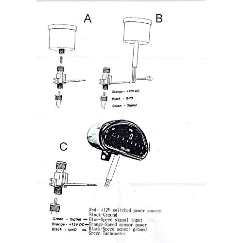 Adaptateur de signal de compteur de vitesse pour moto Mini compteur électronique M12 Convient pour Harley Custom Bike Chopper