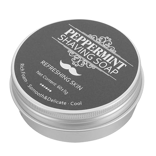 Healvian Jabón De Para Barba Para Hombres Jabón De Afeitar De Menta Kit De Cuidado De Barba Suministros Maquinilla De Afeitar Espuma Para Afeitar Barba Maquinilla De Afeitar