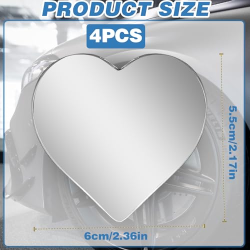 image for HINGTAI 4Pcs Cars blind spot mirror Heart Shaped Car Side Mirror Car A