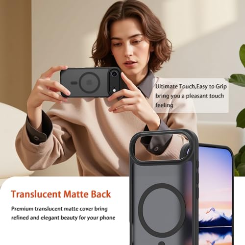 Image of Magnetic for iPhone 17 Air Phone Case, [Compatible with MagSafe], Screen Protector X1, [Military Grade Drop Protection],Matte Finish,Slim,Shockproof,Protective (Black, iPhone 17 AIR)
