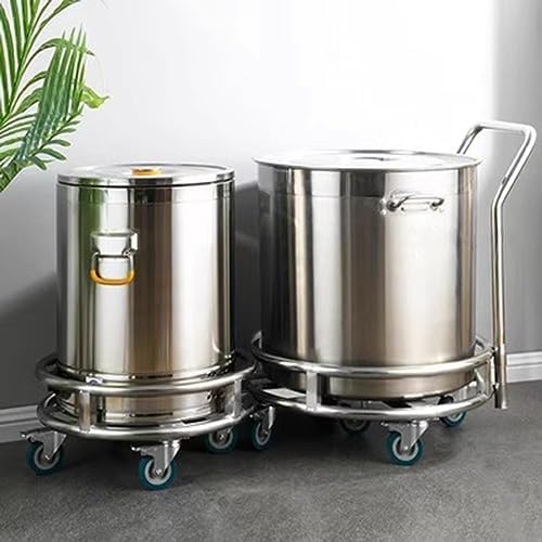 Stainless Steel Saucepan Trolley with Wheels - Mobile Base for Gas Bottles & Storage Buckets, Durable Bucket Stand for Easy Transport & Organization