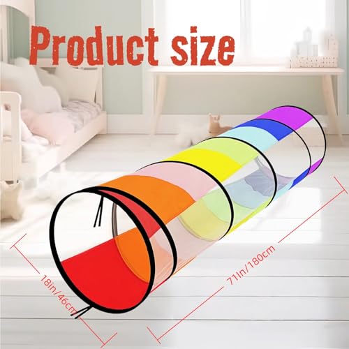 Kids Play Tunnel,Pop Up Crawl Through Tunnel Play Tent for Baby Kids Children or Pet,Foldable Pop Up Tents with Carry Bag (Colorful Play Tunnel with Mesh)