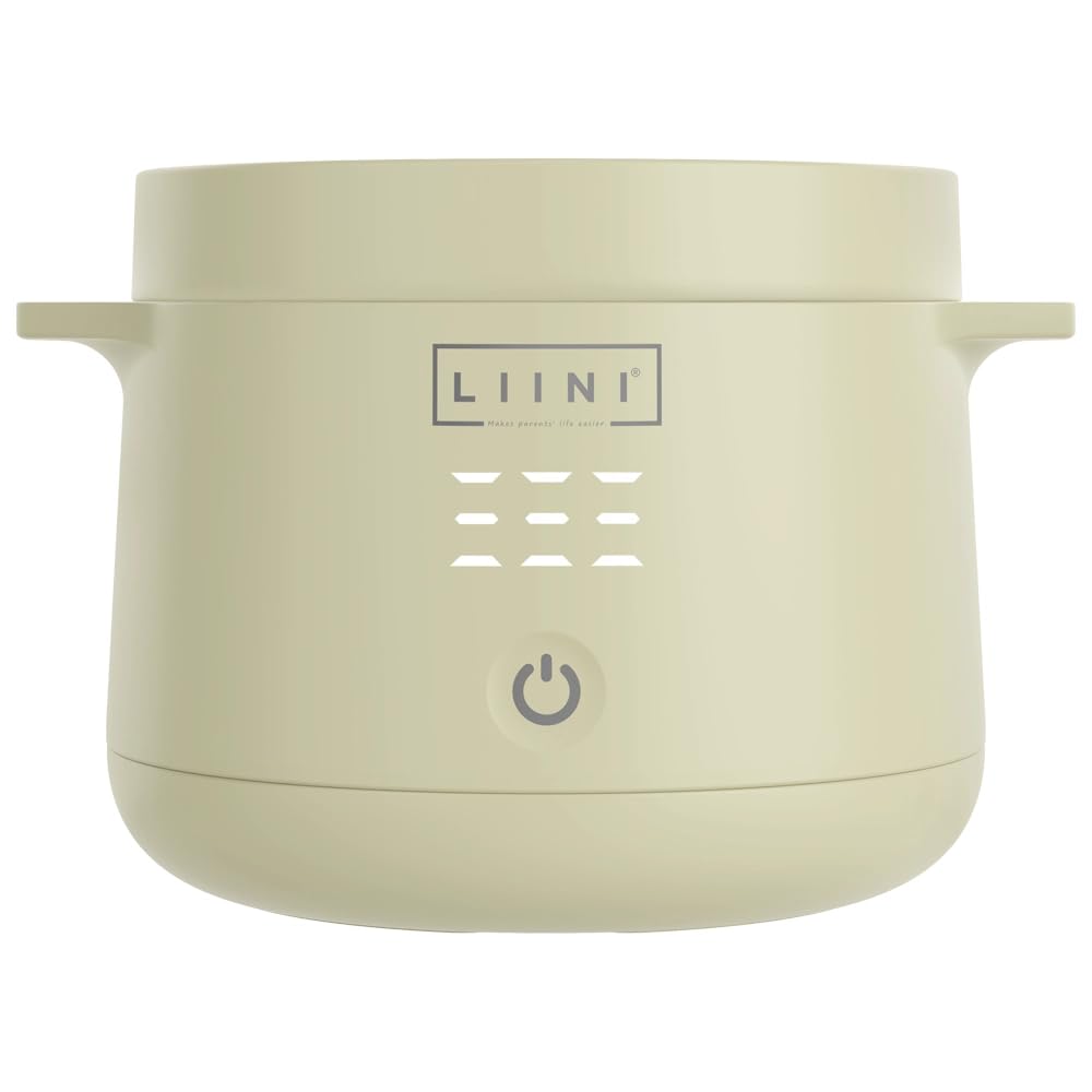 LIINI® 1.0 PRO Breiwärmer olive - Akku Babybreiwärmer, 50W Heizleistung, vollautomatisches Erwärmen per Knopfdruck, auslaufsicher, BPA-frei, USB-C