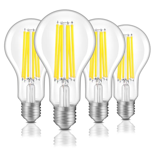 ALAMPEVER 2650LM A23 LED Light Bulb with Dimmable Function, 18W (150 Watt Equivalent), 5000K Daylight White, Super Bright Edison Light Bulbs for Garage, Warehouse, Workshop, E26 Base, 4 Pack