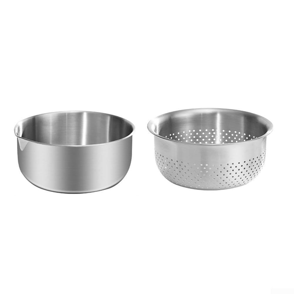 Cuenco para acero Inoxidable Lavar Arroz con Drenaje Cuenco para
