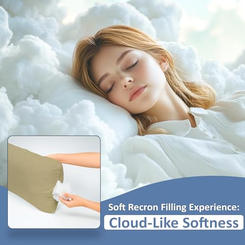 Image of ARLinen Sleeping Pillow Filler Set of 1 - Non-Woven Fabric, Fluffy Cotton Filling, Home, Hospital, Hostel & Travel Use - Taupe 16x24 Inch
