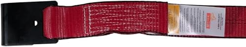 Vista 25 de Mytee Products Paquete de 20 correas de trinquete de 2 pulgadas x 30 pies con gancho plano, WLL 3,333 amarre de remolque, rojo para plataforma