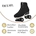 NVGSHO Adult Roller Skates Men, Microfiber Material Double Row 4 Wheels Design Suede Skate Shoes for Women,Black,US/11