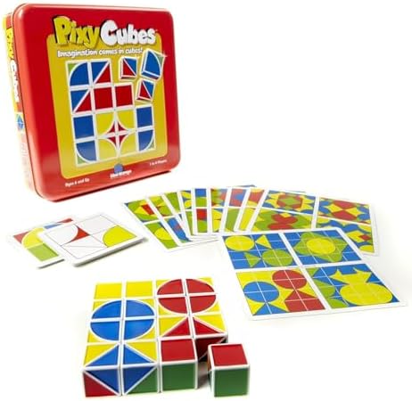 Blue Orange Pixy Cubes Matching Pattern Design Game Speed or Memory Rules Cubes in Tin Box Games, 1 to 4 Players, Ages 6+ image 4