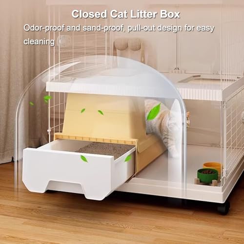 Cage pour chat spacieuse résolvant le manque d'espace et de propreté - 5
