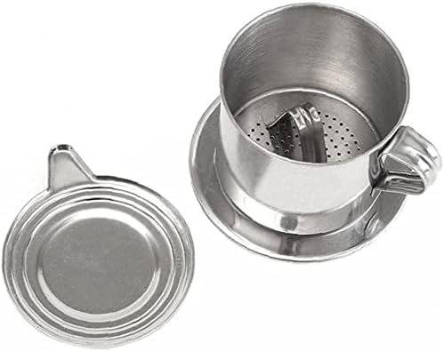 WaigN 1 Set Silver Vietnamese Coffee Filter Stainless Steel Coffee Pot Drip Infuse Cup Brewing Teapot No Need Paper Drip Pot Machine Attractive Processing, Reusable Filters