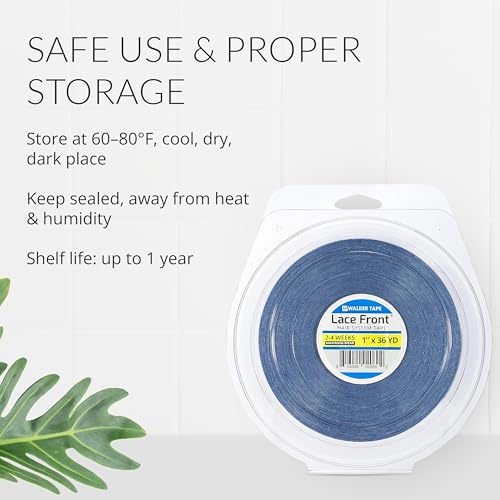 Image of Walker Tape Lace Front Support Tape Roll 1 inch x 36 Yards, Double Sided Wig Tape for Lace Systems, Toupees, and Tape in Hair Extensions Human Hair, Hypoallergenic Dull-Finish Hairpiece Tape for 2-3 Weeks