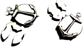 artigianale 1 Coppia COPRIBOTTONI 18 MM Ancora Marina Scegli Colore Metallo Copri Bottoni per Camicie Donna O Polsini Bijoux Uomo in Omaggio Portachiavi